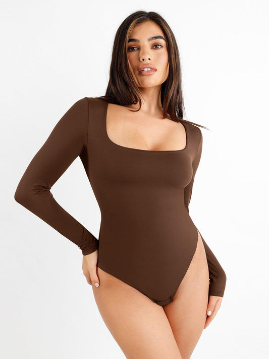 LONG SLEEVE SCOOP NECK BODYSUIT