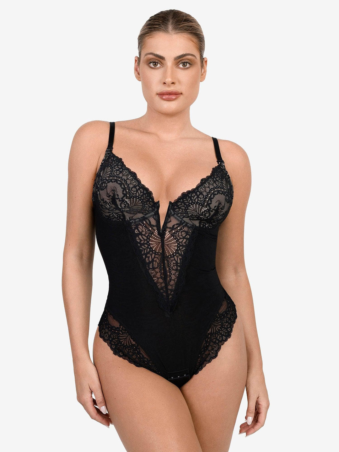Bodysuit Tummy Control Corset Tops V Neck