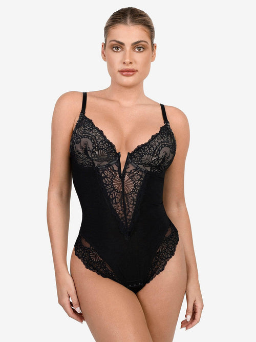 Bodysuit Tummy Control Corset Tops V Neck